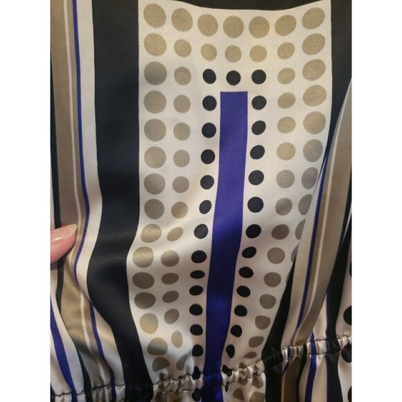 Maggie London Dress Shift Sleeveless Satin Geometric Print  Knee Length Sz 8 - Picture 7 of 9